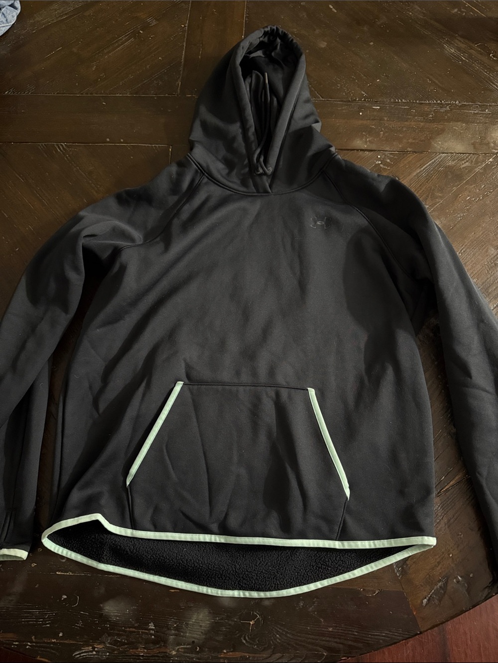 Under Armour Black Hooded Pullover with Mint Trim